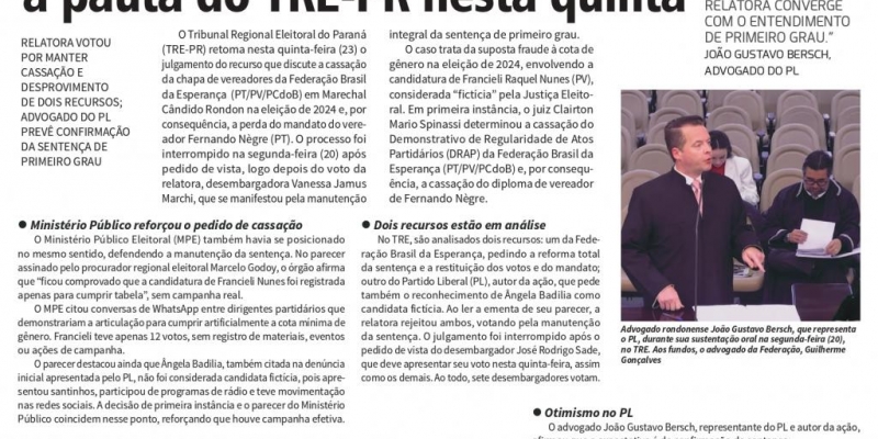 Edição do Jornal Tribuna do Oeste de 23 de outubro de 2025